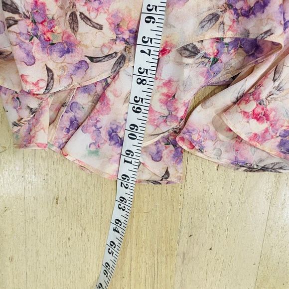 Mikael Aghal flutter sleeve pink floral gown - Picture 10 of 15